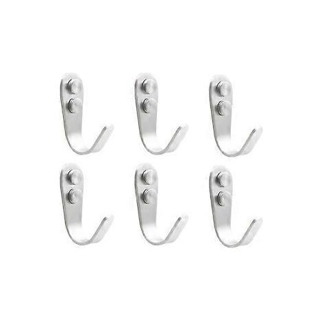 SZTXJ Set mit 6 Edelstahl-Bademantelhaken, Einzelwandhaken für Handtuchhalter, Universal-Wandhaken, für Küche und Badezimmer (L) (1/4)