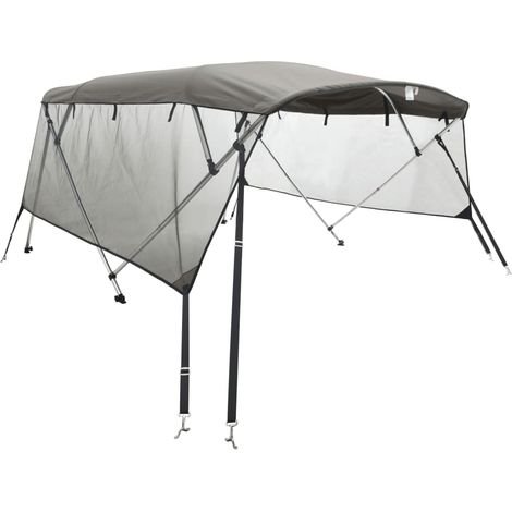 4-bow Bimini Top with Mesh Sidewalls 243x(200-213)x137 cm vidaXL