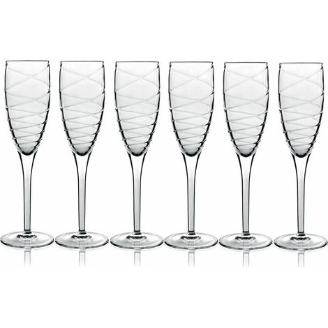 Bormioli Luigi Romantica set 4 calici flute vetro cristallino 19 cl