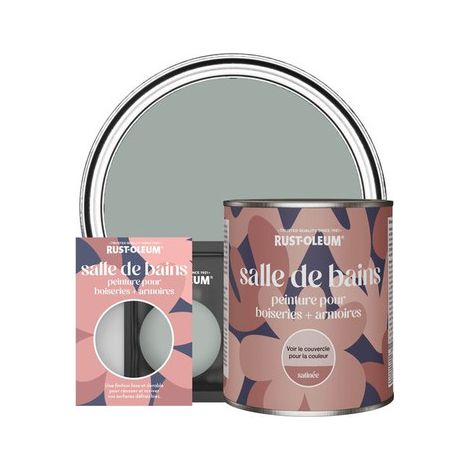 Peinture pour Boiseries & Armoires de Salle de Bains, Finition Satinée - Gris Urbain (1/2)