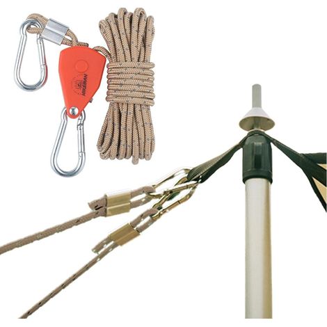 4m Cordes Réfléchissante Pour Tente,Cordes Pour Tente Réfléchissante,4 Mm Corde Ficelle Avec Poulie En Alliage De Zinc,Corde Tente Camping,Kaki-4PCS (1/5)