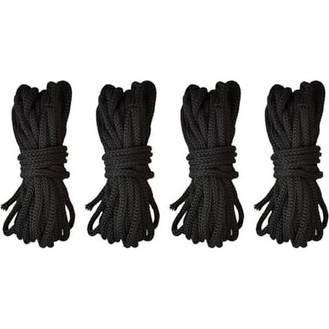 Corde De Trampoline - 4 Cordes Filet d'escalade Noires Solides, Pièces Rechange pour Sécurité 4,6 M, Adaptées Au Clôture (1/5)