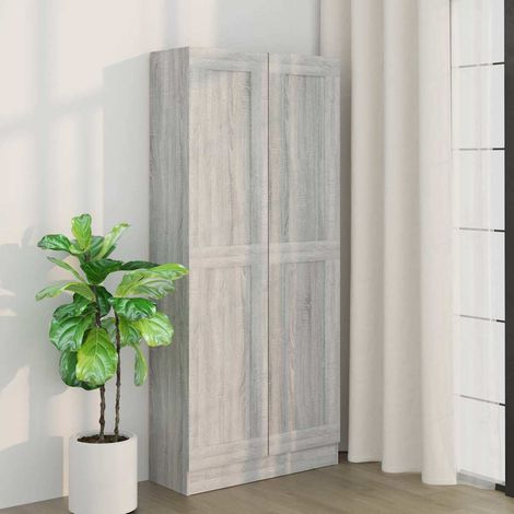 vidaXL Estantería madera contrachapada gris Sonoma 82,5x30,5x185,5 cm (1/5)
