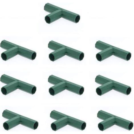 10 connectors of 16 mm for insulation, PVC, for construction, of 3 ports, for furniture fittings, stable support (16 mm, plano, 3 ports) (1/4)
