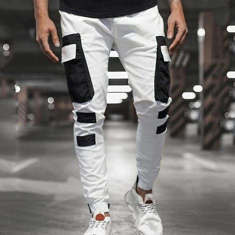 Pantalon de jogging cargo slim pour homme, coupe ajustée, style combat, idéal pour le travail - Taille 2XL