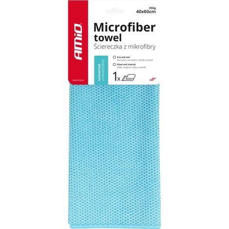Chiffon microfibre pour le nettoyage des vitres et de l'intérieur de la voiture 40 x 60 cm 350 g amio-03738 (1/2)