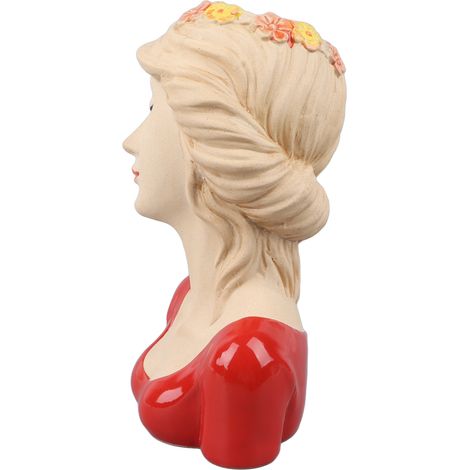 Vases décoratifs modernes en céramique, motif visage de jeune fille timide, style moderne, pour les amoureux des plantes (unisexe), rouge (1/5)