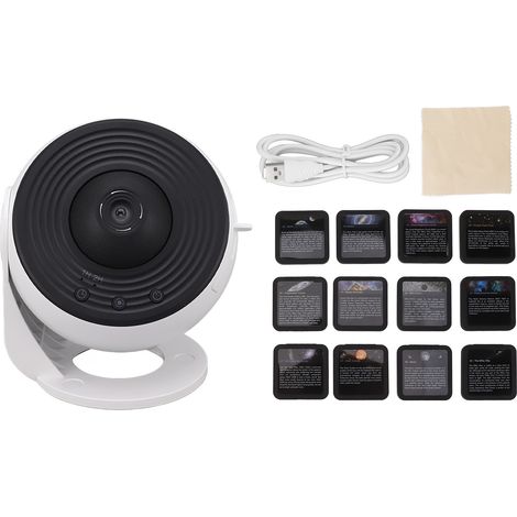 Toivize Schwarzweiß-HD-LED-Projektor mit einstellbarem Fokus, Sternenhimmel-Ambiente, Bluetooth-Lautsprecher und 13 Filtern im Lieferumfang enthalten (1/5)