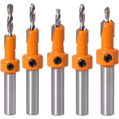 5pcs Foret Chanfrein À Bois Chanfrein Compteur Hss Foret Conique Foret (1/5)