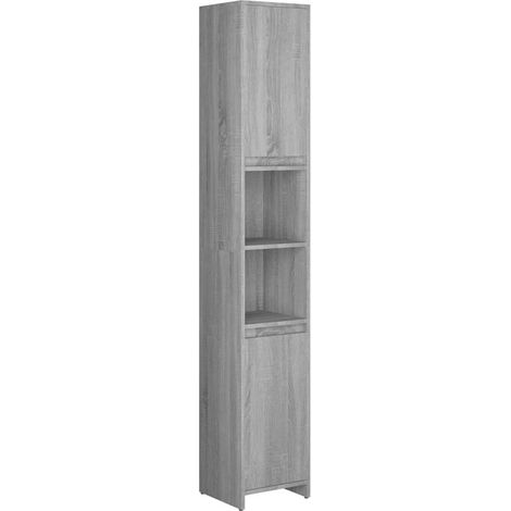 Maison Exclusive - Badezimmerschrank Grau Sonoma 30x30x183,5 cm H (1/5)