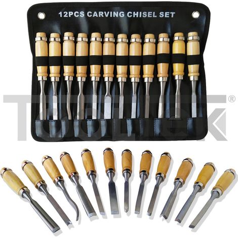 SET SCALPELLI SGORBIE PER LEGNO INTAGLIO SCALPELLINI 12pz (1/5)