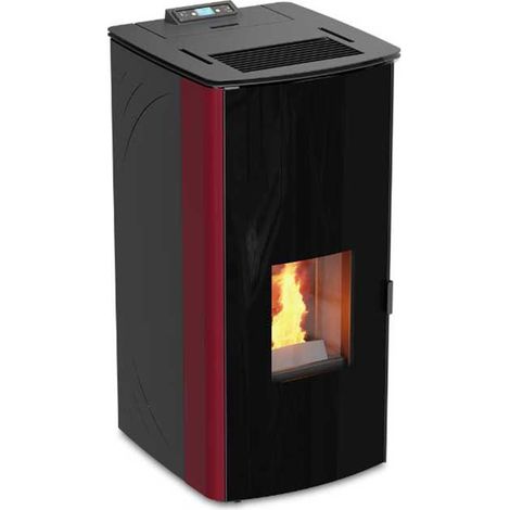 Stufa a Pellet Idro FOCO BORDEAUX - Traditional Hydro Double Door 28 - Cl. Energetica A++ - Elevatissima Efficienza (1/2)