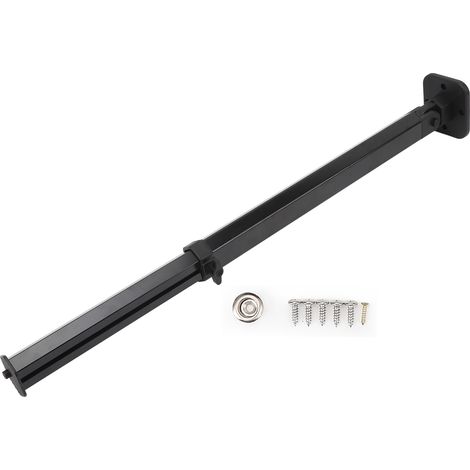 Ortviai Pied de Table Réglable pour Camping-Car – Aluminium Anodisé 520–765 mm, Noir Mat, Pliable et Télescopique