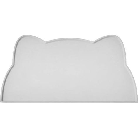 Tapis pour gamelles de chats et de chiens, tapis antidérapants en silicone pour aliments pour animaux (gris clair) (1/5)