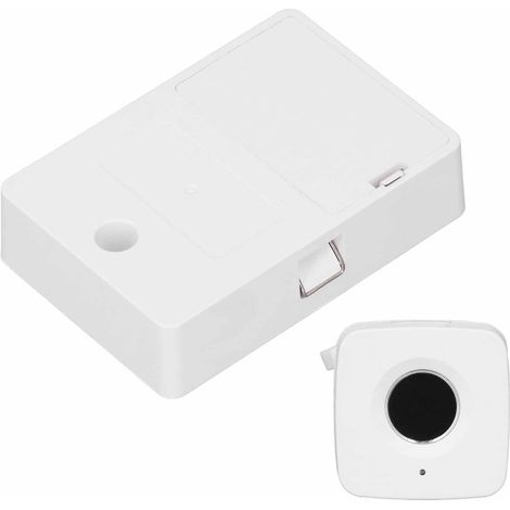 Serratura per cassetti con impronta digitale, sblocco rapido in 0,5 secondi, mobiletto biometrico intelligente integrato per ufficio e casa, colore bianco.
