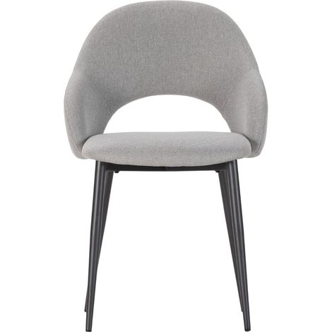 LENA - Lot de 2 chaises pieds en métal Gris (1/5)