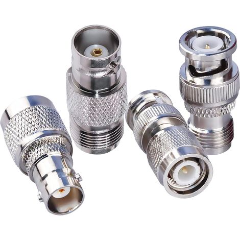 Lot de 4 adaptateurs coaxiaux TNC vers BNC Jack RF TNC femelle vers BNC mâle pour radios Wi-Fi Kit de connecteur d'antenne externe (1/5)