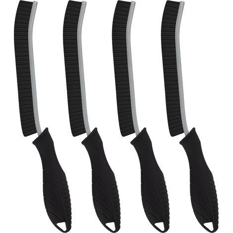 4 Pièces Brosse Nettoyage Salle de Bain - Brosse à Joint Carrelage Poil Dur pour Cuisine et Fenêtre Éviers Toilettes WC Baignoire (4, Noir) (1/5)