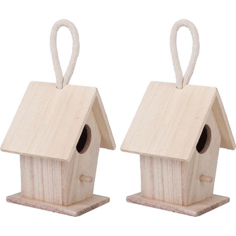 2 Stück Vogelhäuser aus Holz zum Aufhängen als Nistkasten für Garten und Terrasse – Dekorative Accessoires (1/5)