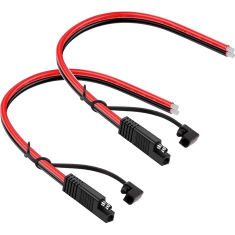 Connecteur Rapide SAE - Câble de Raccordement 2 Pièces 18 AWG 30 cm 2 Broches pour Moto, Voiture, Tracteur (1/5)