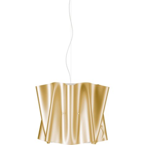 Lampadario a sospensione FOLIO paralume in Polilux Oro diametro 40x h37 cm (1/2)