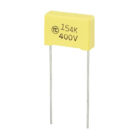 TRU COMPONENTS 1 pc(s) Condensateur à film MKS sortie radiale 0.15 µF 400 V/DC 5 % 15 mm (L x l x H) 18 x 6 x 12 mm S882901 (1/2)