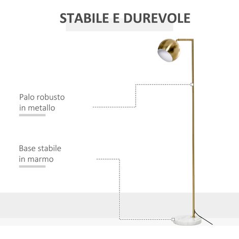 Lampadaire rétro doré sur pied, abat-jour réglable moderne, compatible E27 40W, élégant style vintage pour salon