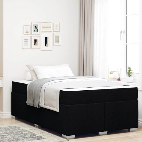 vidaXL Struttura del letto Nero 120 x 190 cm Tessuto (1/5)