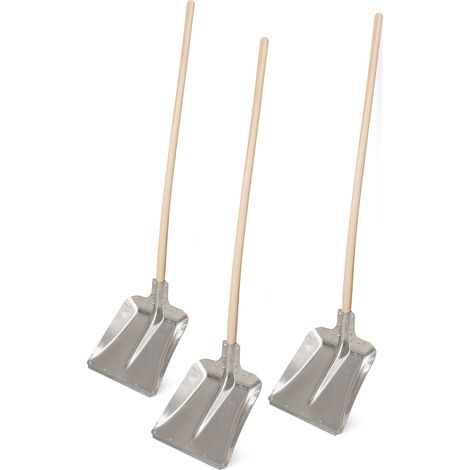 BRB 3 pelles à bord en aluminium avec manche, longueur 1300 mm, manche en bois de frêne