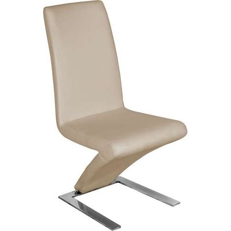 Pack de 2 sillas modelo Paloma en polipiel capuchino, 46 x 69 x 99/48 cm (largo x ancho x alto) (1/2)