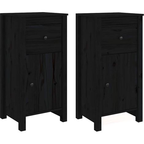 Maison Exclusive - Aparadores 2 uds madera maciza de pino negro 4 (1/5)