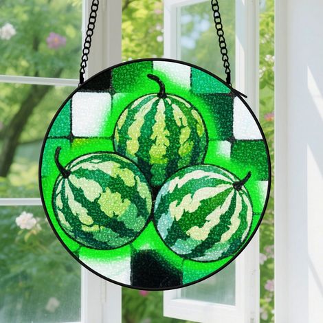 Suspension en vitrail, attrape-soleil unique élégant, décoration porte intérieure, cadeau Anniversaire pour femme, homme, grand-mère 9cm (1/5)
