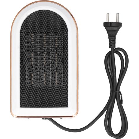 Crezuo 1200W Tragbare PTC-Tischheizung, Elektrische Schnellheizheizung für kleine Räume mit Überhitzungs- und Kippschutz für Zuhause und Büro, Weiß-Crezuo