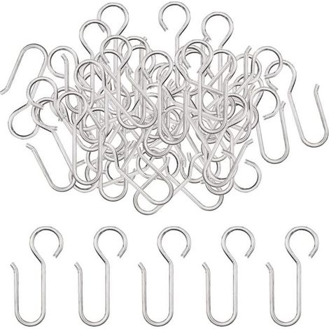 40 crochets pour tringle à rideaux, adaptés aux rideaux, rideaux de porte, etc. (50x25mm) (1/4)