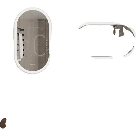Specchio da bagno, illuminazione regolabile, funzione antiappannamento, 100x50 cm (40x20 pollici) (1/2)