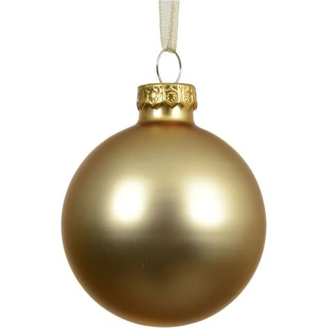 Weihnachtskugel aus opakem Glas in Gold Ø6 cm