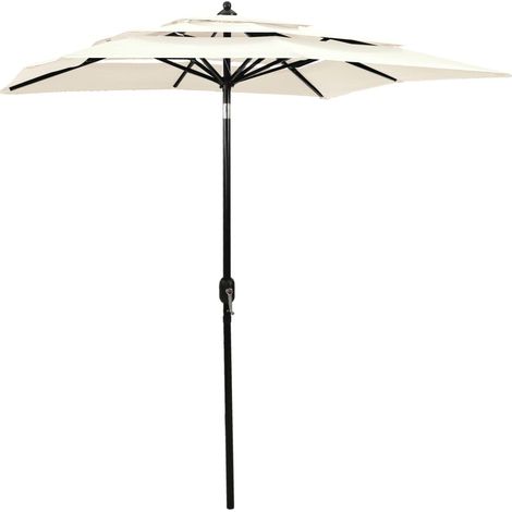 Sonnenschirm mit Aluminium-Mast 3-lagig Sandfarben 2x2 m