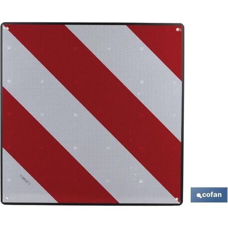COFAN panel v20 carga saliente 500x500 abs , Panel de señalización V20 homologado y fabricado en ABS destinado para la señalización de la carga que sobresale por la parte trasera d