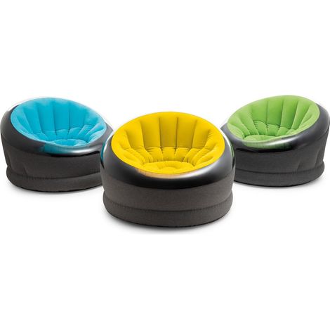 Intex 68582NP Empire Poltrona Gonfiabile 112x109x69 cm PVC floccato capacita' 136 Kg colore Assortito