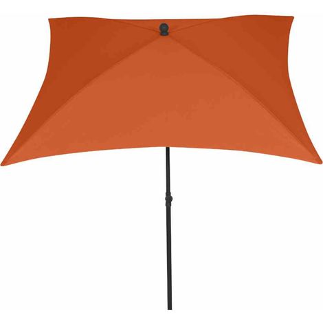 CITY Push Mittelstockschirm 180x180 cm terracotta Gestell Stahl anthrazit, Bezug 100% Polyester PA-beschichtet, 160g/m² terracotta, UPF 50+ (1/5)