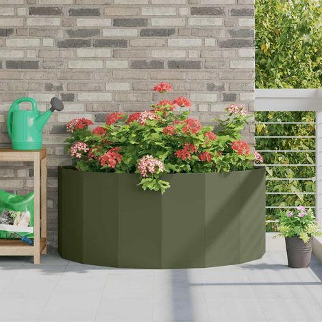 Pflanzkübel Olive Grün 120 x 60 x 50 cm Stahl