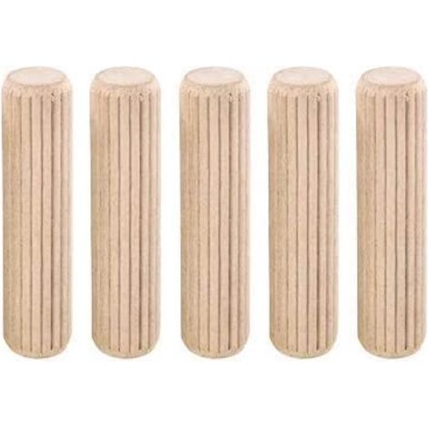 CONFEZIONE DA 40 PEZZI - TASSELLI IN LEGNO Ø10MM - CON SCANALATURE