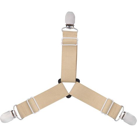 4 pièces sangles réglables pour feuille élastique Triangle nappe rideau canapé couverture boucle (Beige) (1/2)