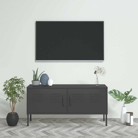 vidaXL Mueble para TV de acero gris antracita 105x35x50 cm (1/5)