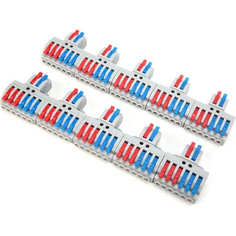 Connecteur électrique 10 pièces, répartiteur 2 entrées 6 sorties, borne rapide 4mm à trou fixe, bloc de jonction 600V (1/5)