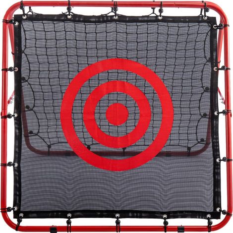 Trintion Football Rebounder Net Double Sided 100x110x100cm Adjustable Soccer Goal Kickback Target Portable Training Equipment Red (1/2)