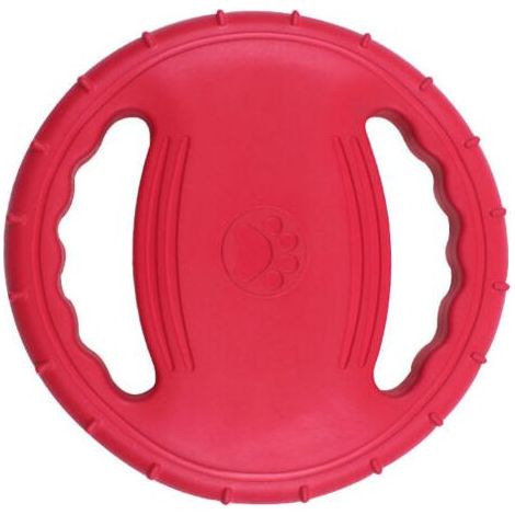 Frisbee pour chien à double poignée de haute qualité, jouet pour chien, activité de plein air, antidérapant, rouge. (1/3)