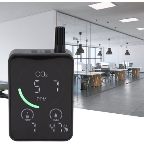 Détecteur de qualité de l'air CO2, détection des émissions de carbone et des gaz d'échappement, appareil portable de mesure de la température et de l'humidité par infrarouge lointain. (1/5)