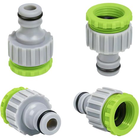 4pcs Raccord Robinet Tuyau Universel 1/2 3/4 en ABS pour Jardin Lavage Adaptateur robuste en PP, installation rapide sans outil, idéal pour tuyau d'arrosage, machine à laver et usage extérieur (1/5)