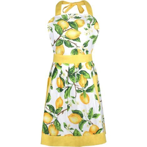 Tablier de Cuisine en Coton Motif Citrons Tabliers de Cuisine pour Femmes Hommes (1/5)